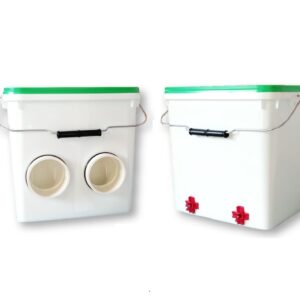 Mangeoire suspendue pour poulets 7 kg (2 ports) + Abreuvoir 10L avec 2 tétines horizontales