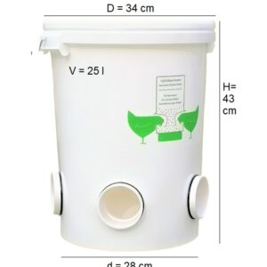Mangeoire automatique pour poules sans gaspillage, adaptée à tous les âges (5 ports), 25L/17kg