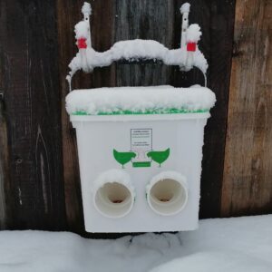 Mangeoire automatique pour poules anti gaspillage, adaptée à tous les âges(2 ports) 10l/7kg