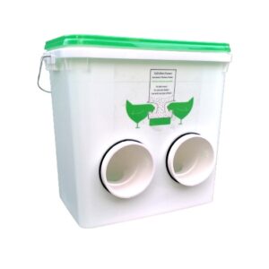 Mangeoire automatique pour poules anti gaspillage, adaptée à tous les âges(2 ports) 10l/7kg