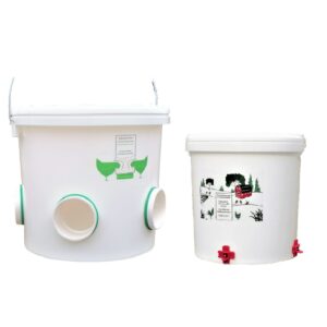 Mangeoire suspendue pour poulets 12kg (5 ports) + Abreuvoir automatique 10L avec 4 tétines horizontales